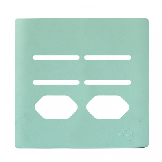 Placa p/ 4 Interruptores + 2 Tomadas 4x4 - Novara Siciliano Placa p/ 4 Interruptores + 2 Tomadas 4x4 - Novara Siciliano